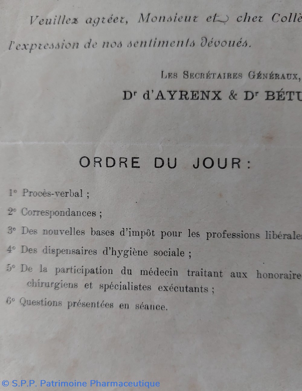 Convocation Conseil Général des Sies Médicales 5 nov, 1924 2 documents anciens convocation conseil general des sies medicales 5 nov 1924