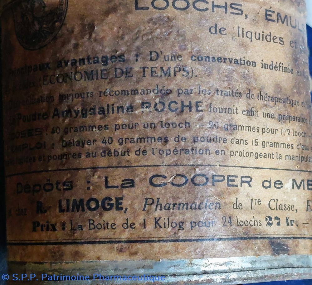 Poudre Amygdaline ROCHE / Boîte métallique 3 science pharmacie poudre amygdaline roche boite metallique