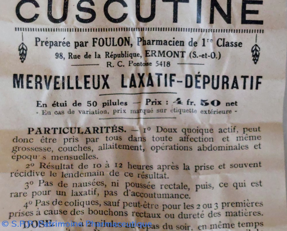 CUSCUTINE / 50 doses de laxatif Foulon et Cie 6 science pharmacie cuscutine 50 doses de laxatif foulon et cie