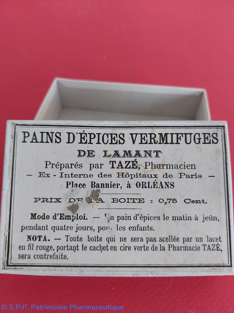 science pharmacie boite de pains epices vermifuge de lamant
