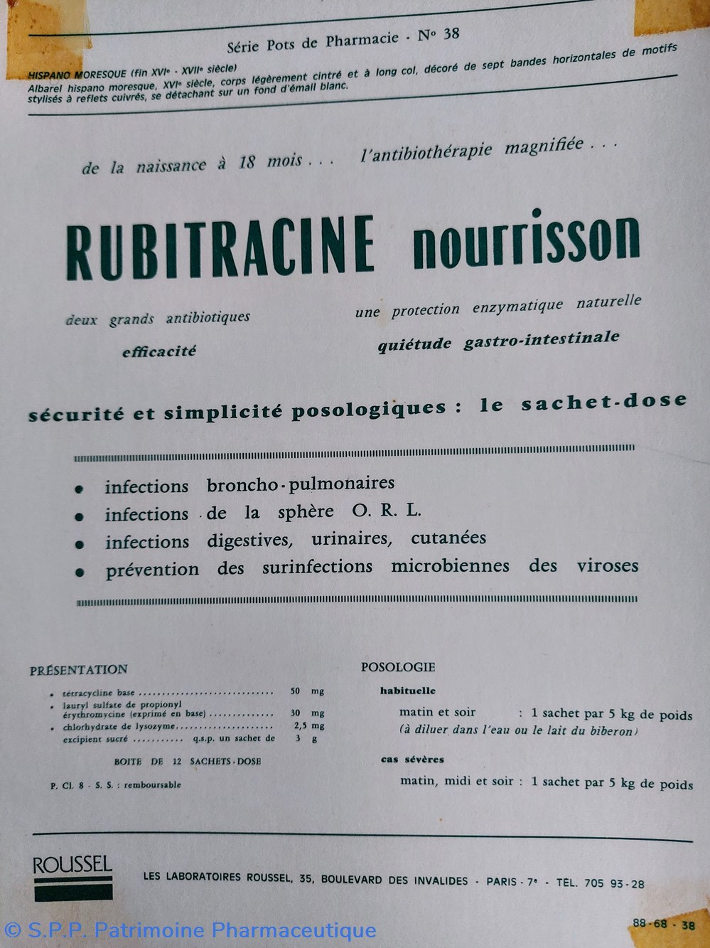 ROUSSEL N°38 ALBAREL Hispano Moresque ( fin XVI début XVII) 3 science pharmacie roussel n 38 albarel hispano moresque fin xvi debut xvii