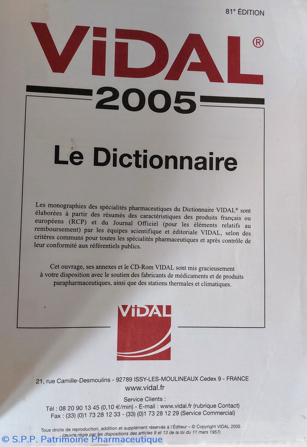 science pharmacie vidal 2005 le dictionnaire