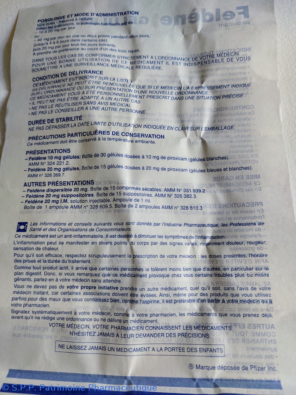 FELDÉNE -15 Gélules Piroxicam 20 mg. 8 science feldene 15 gelules piroxicam 20 mg