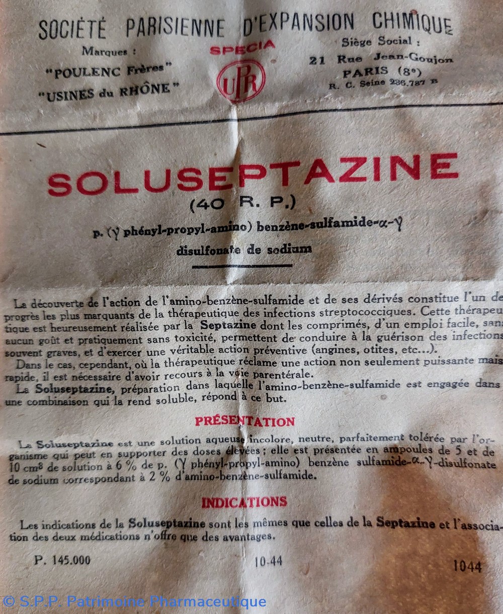 science soluseptazine ampoules par voie parenterale