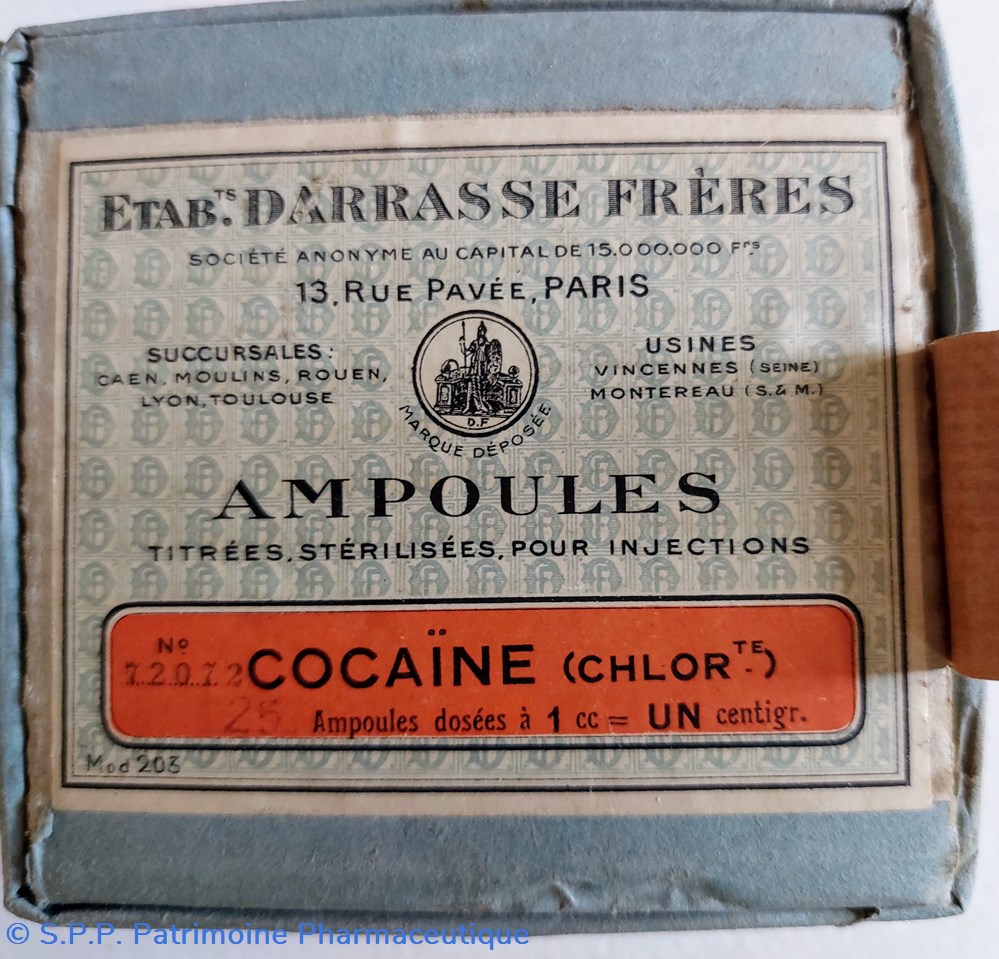 25 Ampoules COCAINE DARRASSE science pharmacie 25 ampoules cocaine darrasse