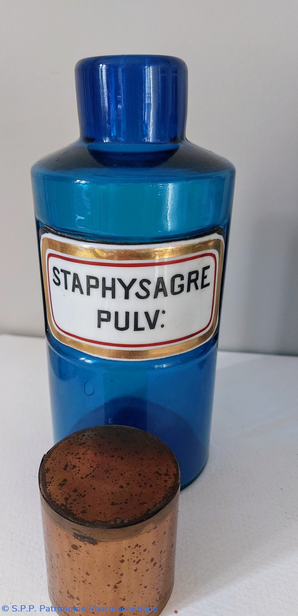 science pharmacie bleu etiq porcelaine staphysagre pulv
