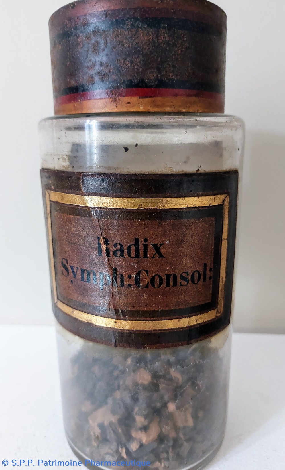 Flacon Herboristerie " Symph: Cons : Rad: Secta" 2 science pharmacie flacon herboristerie symph cons rad secta