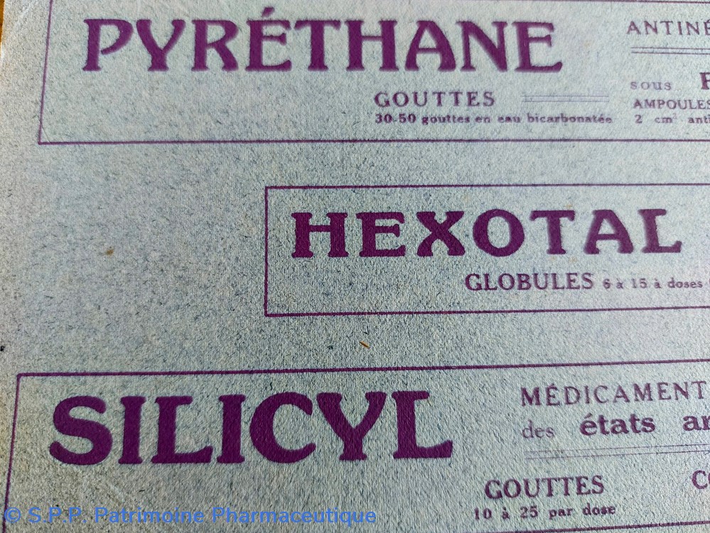 PYRETHANE- HEXOTAL-SILICYL/ Lab. Camuset 2 science pharmacie pyrethane hexotal silicyl lab camuset