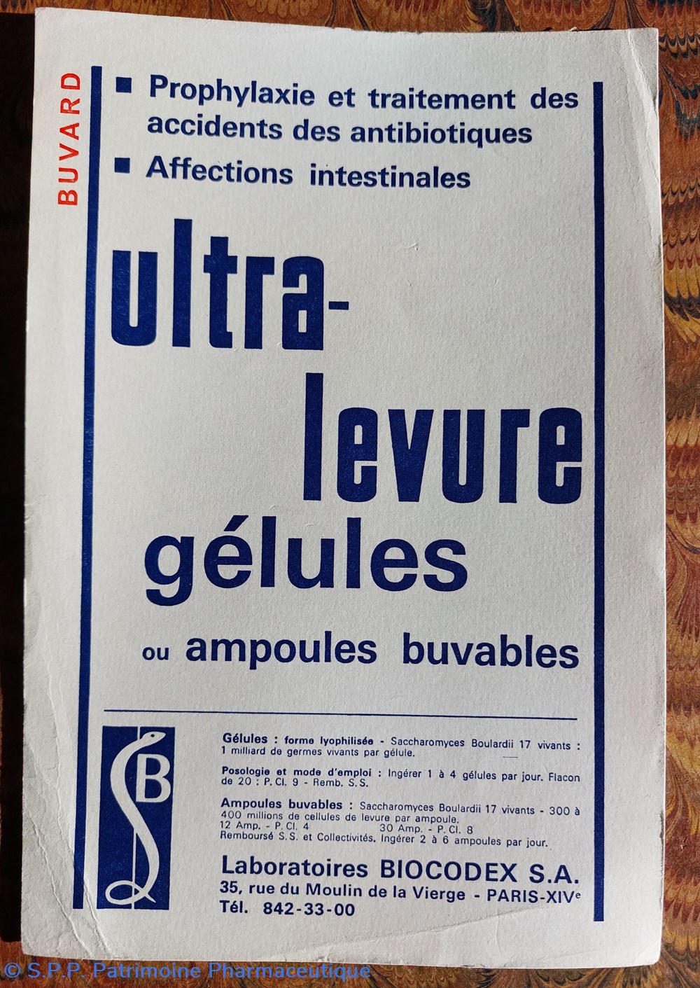 science pharmacie ultra levure buvard blanc