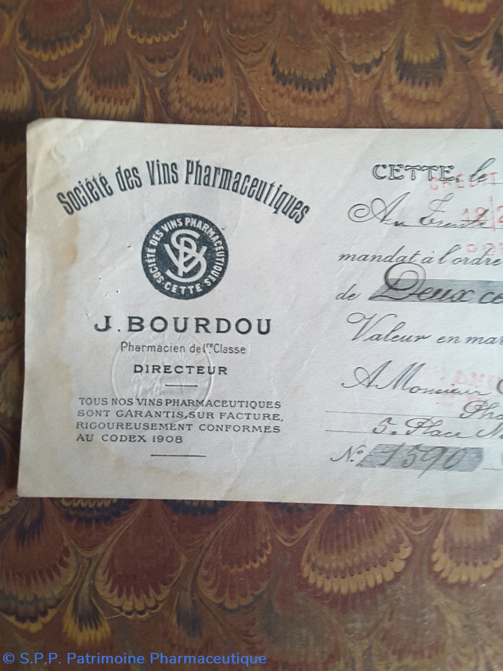 documents anciens lettre de change sie des vins pharmaceutiques avril 1917