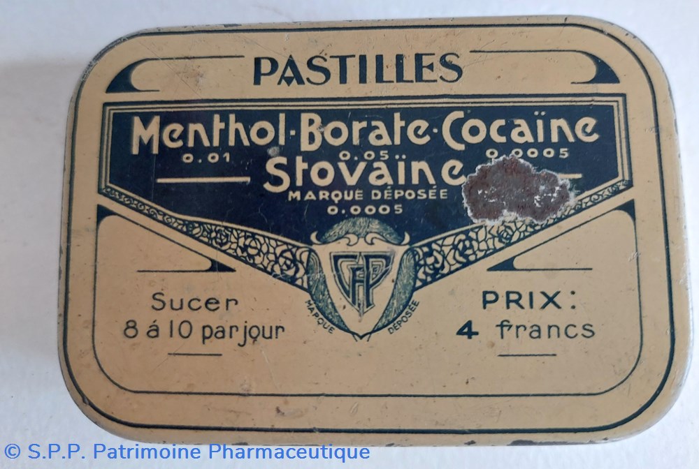 MENTHOL. BORATE. COCAÏNE. STOVAINE (Pastilles) 4 science menthol borate cocaine stovaine pastilles