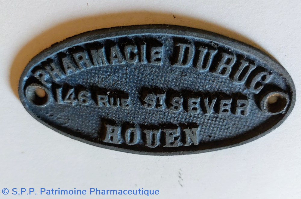 Plaque signalétique "Pharmacie DUBUC" Rouen 2 objets publicitaires plaque signaletique pharmacie dubuc rouen