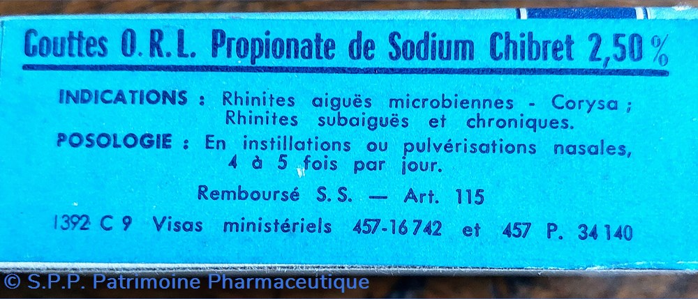 Gouttes ORL CHIBRET PROPIONATE de Sodium 5 science pharmacie gouttes orl chibret propionate de sodium
