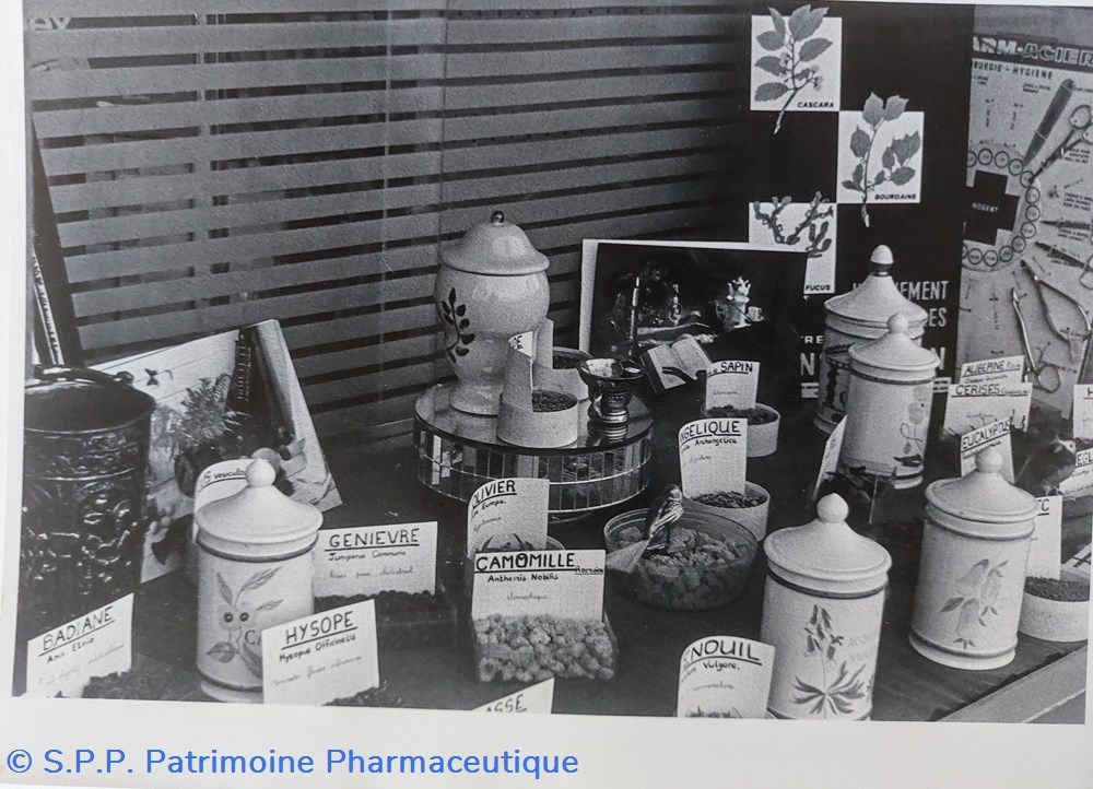 documents anciens photo une vitrine de pharmacie 1966
