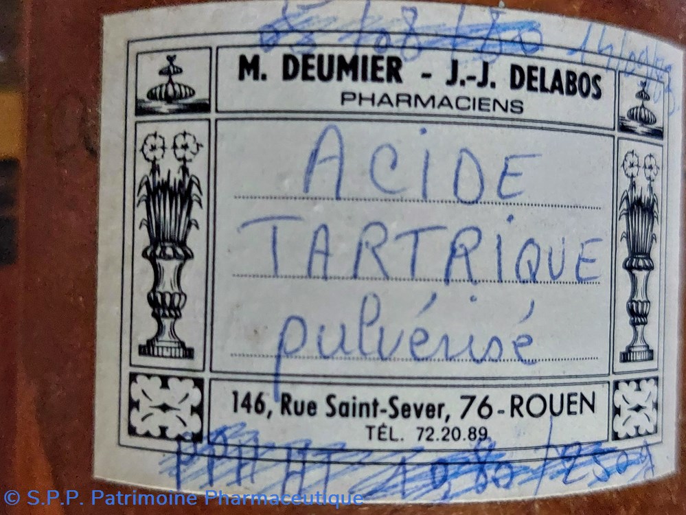 science pharmacie acide tartrique pulverise flacon verre ambre 18 cm