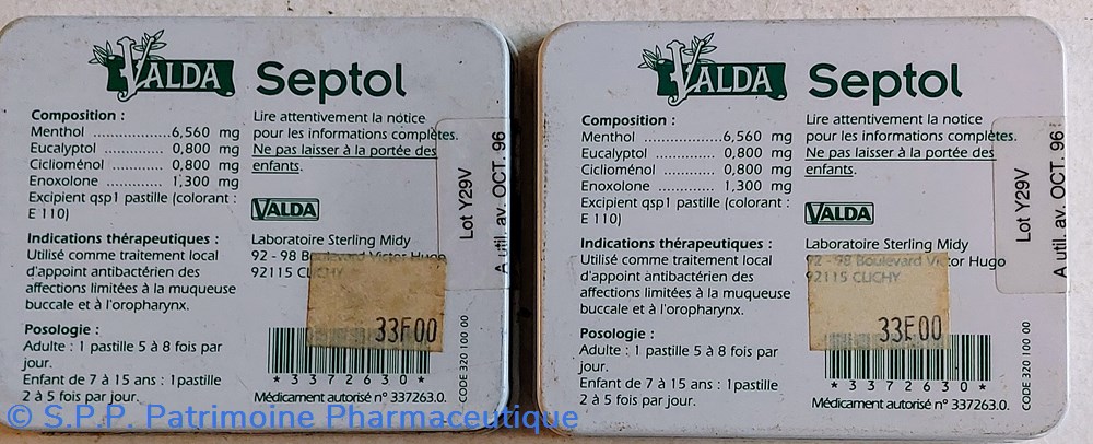 science pharmacie septol 40 pastilles valda