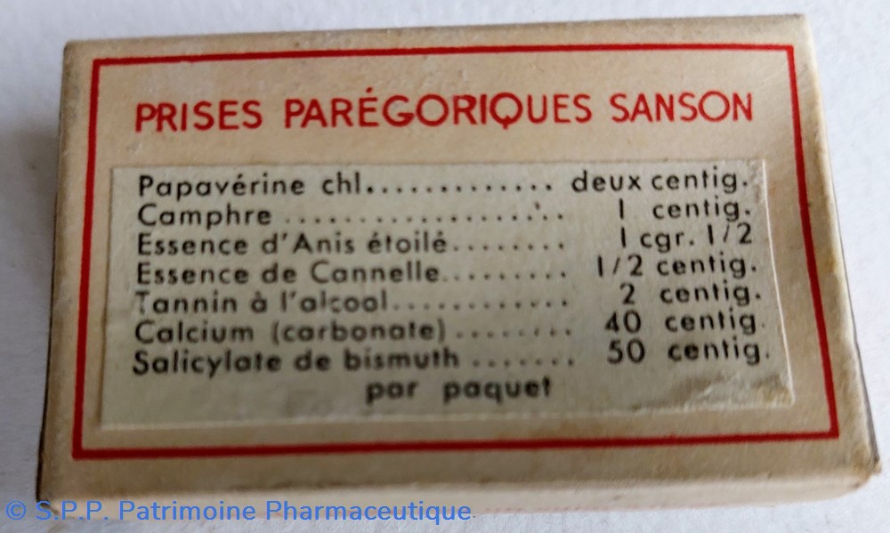 PRISES PARÉGORIQUES SANSON 3 science prises paregoriques sanson