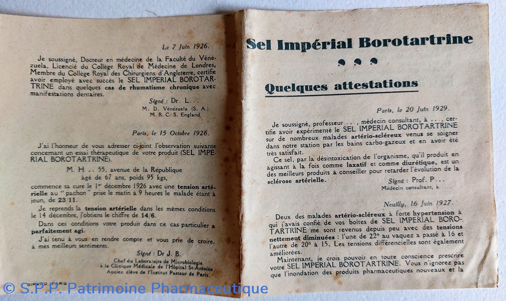 SEL IMPÉRIAL BOROTARTRINE 6 science sel imperial borotartrine