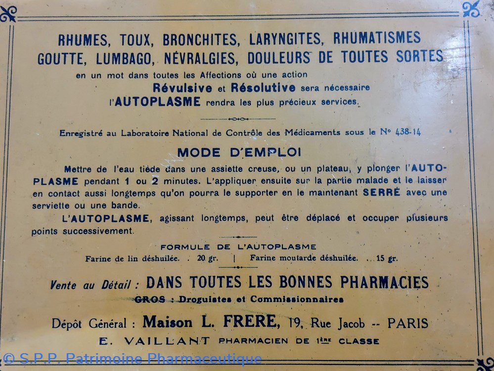 science pharmacie autoplasme vaillant cataplasme sinapise
