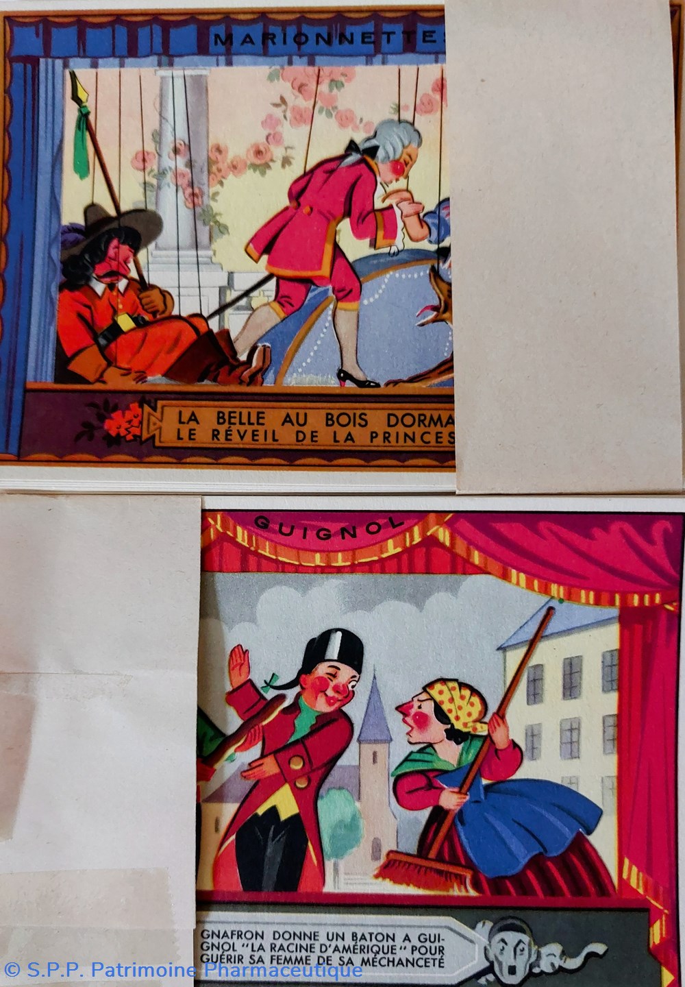 Cartes de marionnettes Aspirine et pâte Gingivale 4 objets publicitaires cartes de marionnettes aspirine et pate gingivale