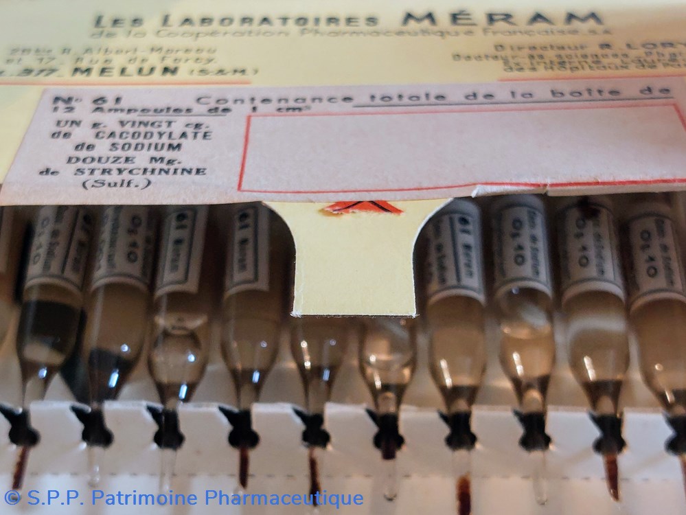 CACODYLATE de Sodium + STRYCHNINE amp. 8 science pharmacie cacodylate de sodium strychnine amp