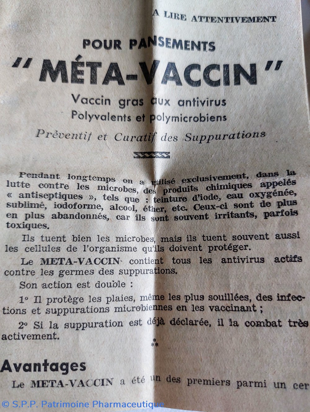 science pharmacie meta vaccin pour pansements de plaies