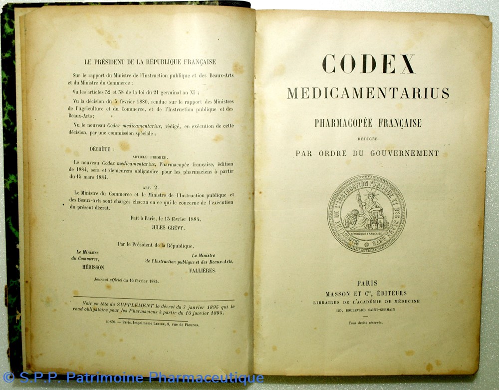 science pharmacie codex medicamentarius 1895 pharmacopee francaise