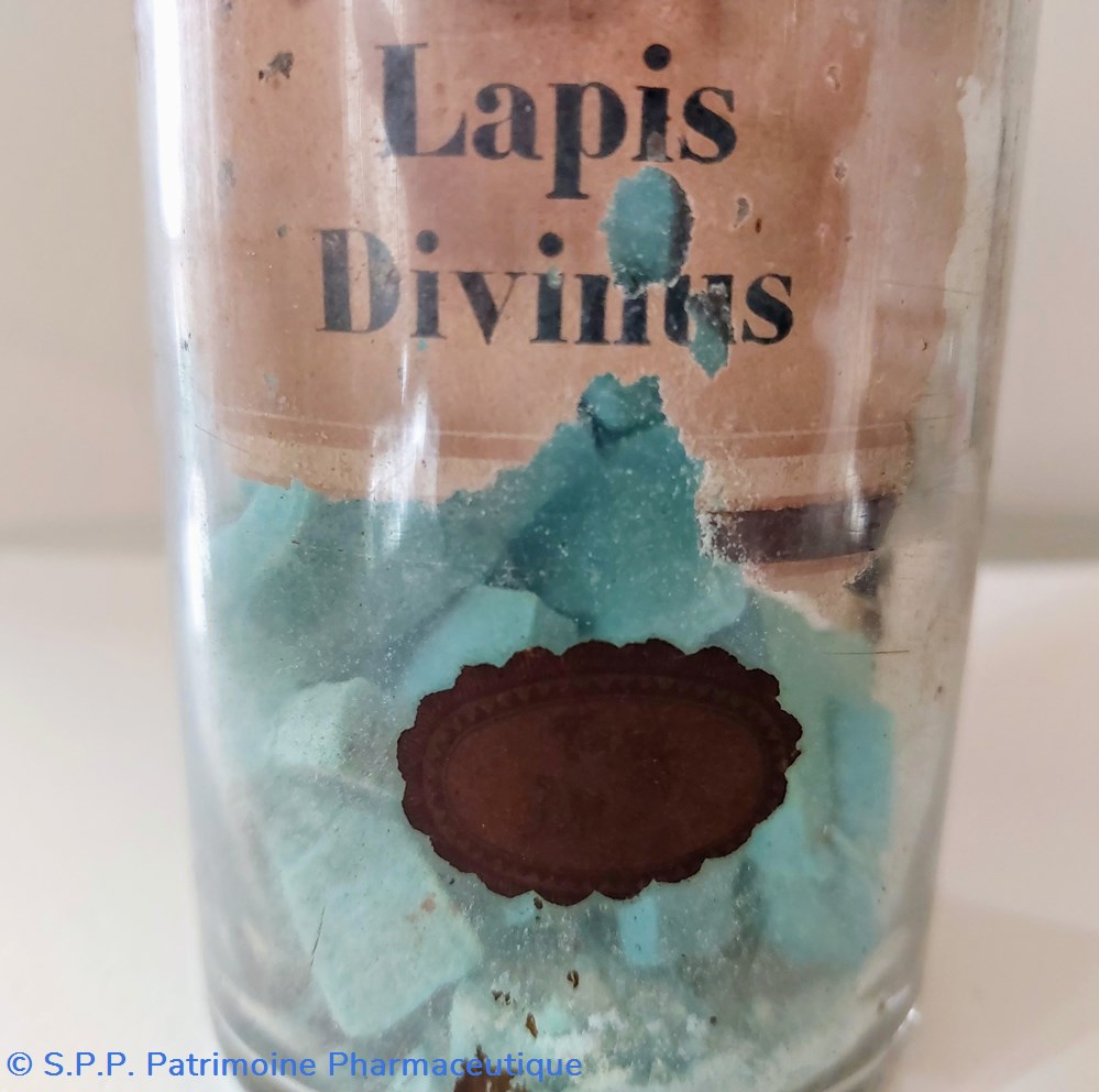 Lapis Divinus flacon en verre 2 science pharmacie lapis divinus flacon en verre