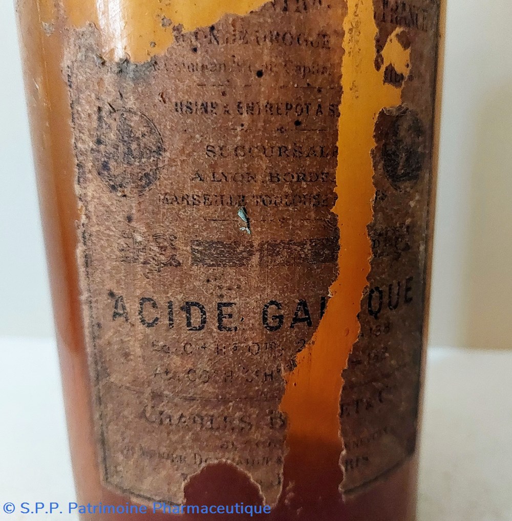 Flacon en verre ambré ACIDE GA... QUE 2 science pharmacie flacon en verre ambre acide ga que