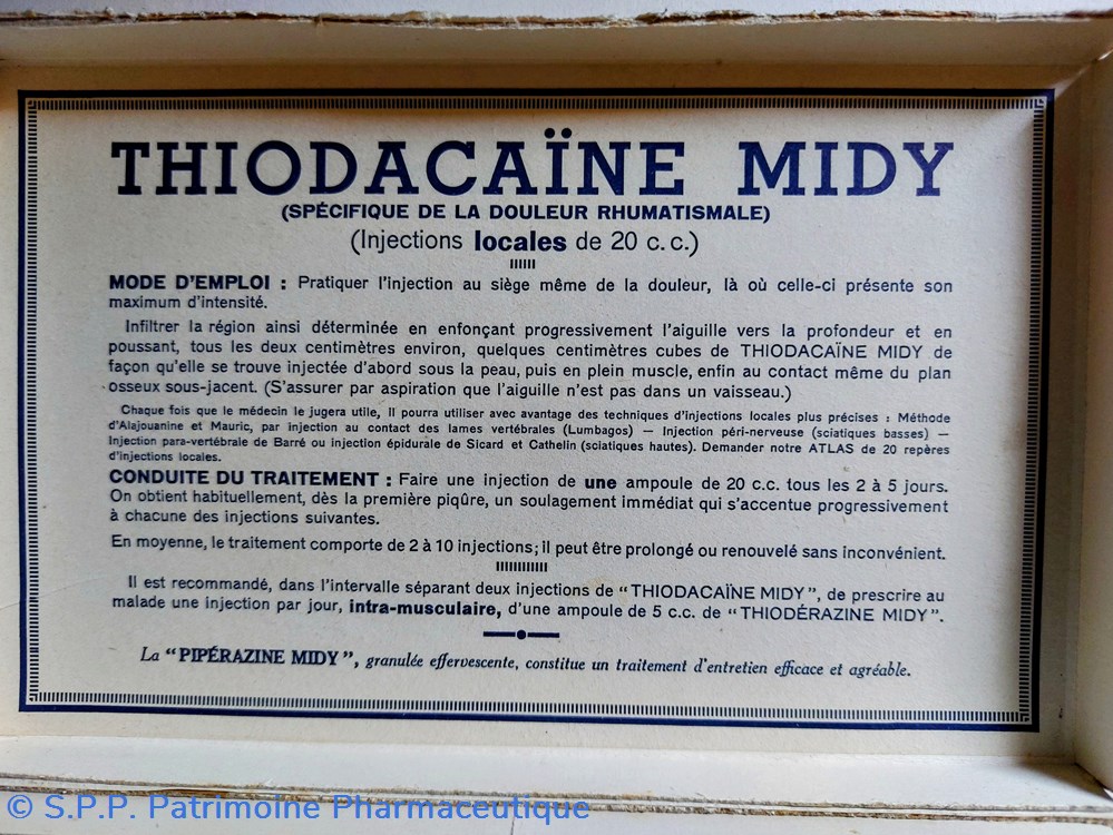 science pharmacie thiodacaine 4 ampoules de 20 cc midy