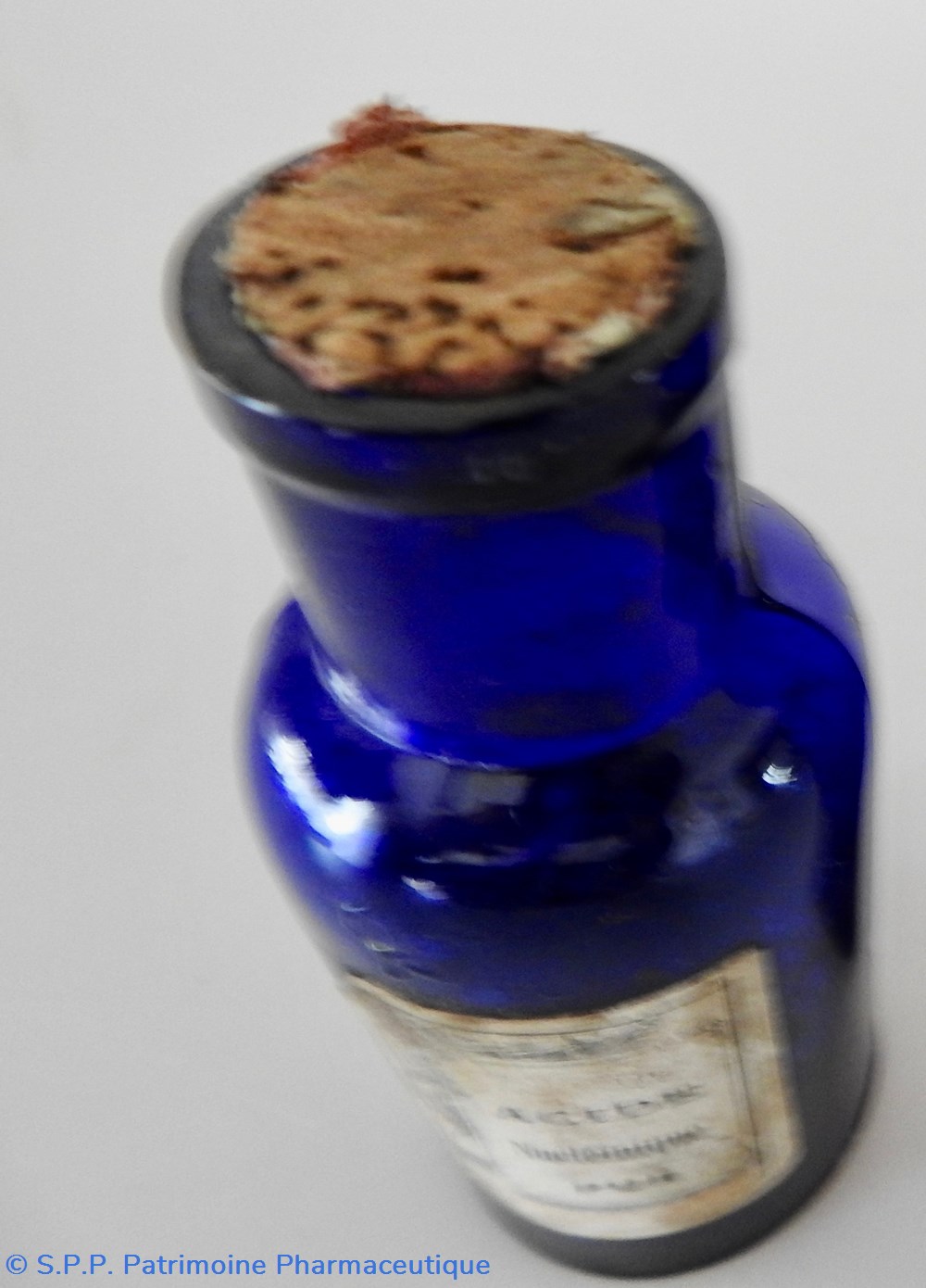 FIOLE en verre bleu 3 science pharmacie fiole en verre bleu
