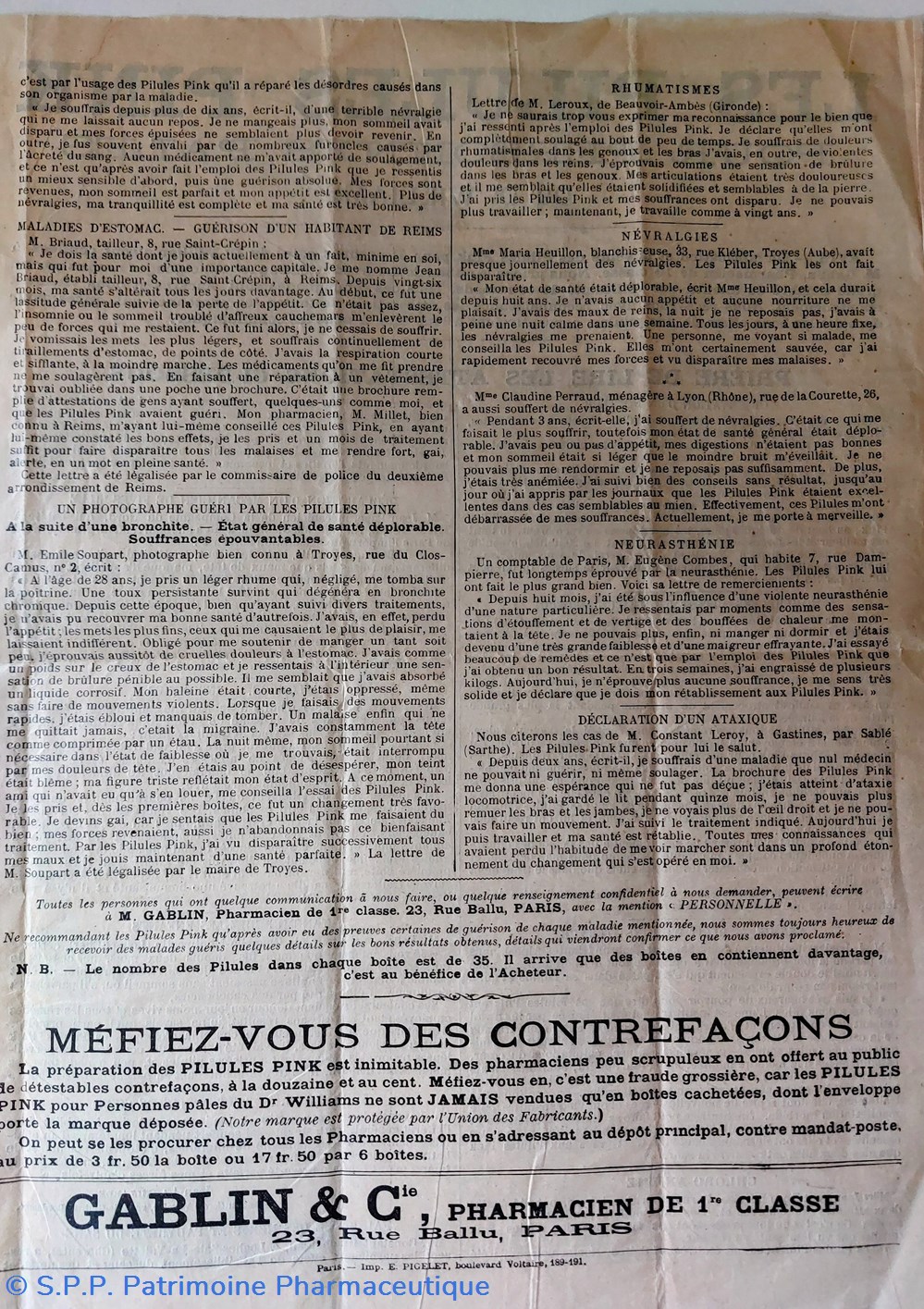 documents anciens pillules pink du dr williams info produit
