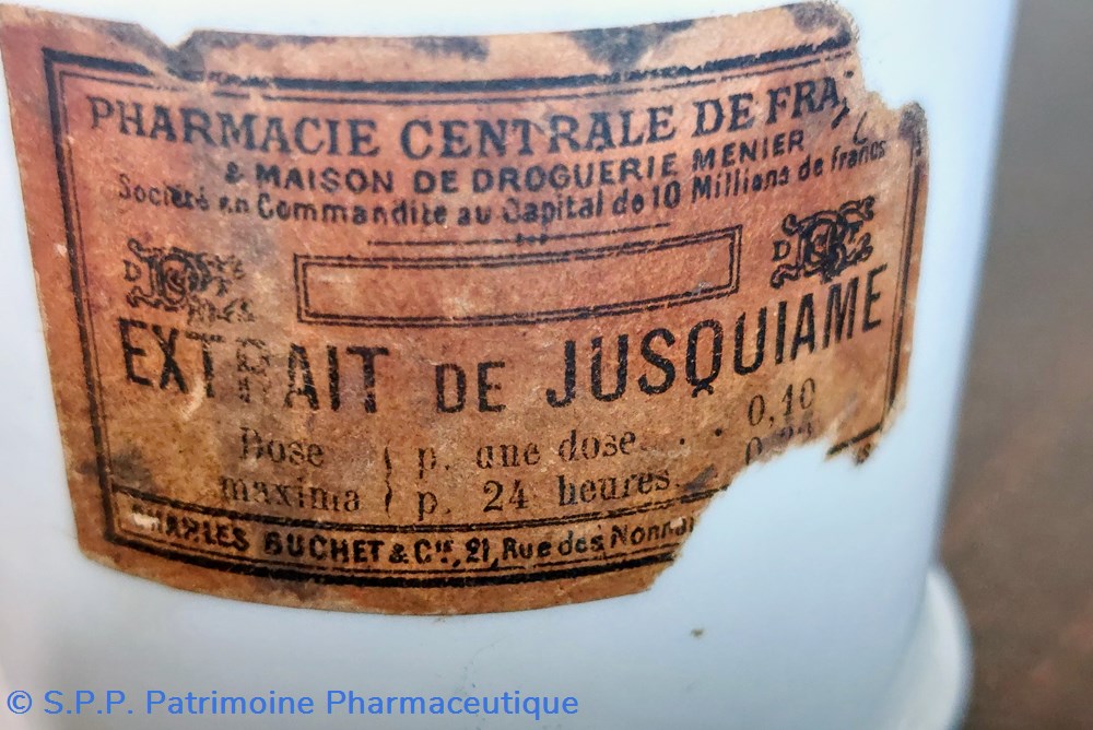 science pharmacie pot a onguent ceramique extr de jusquiame