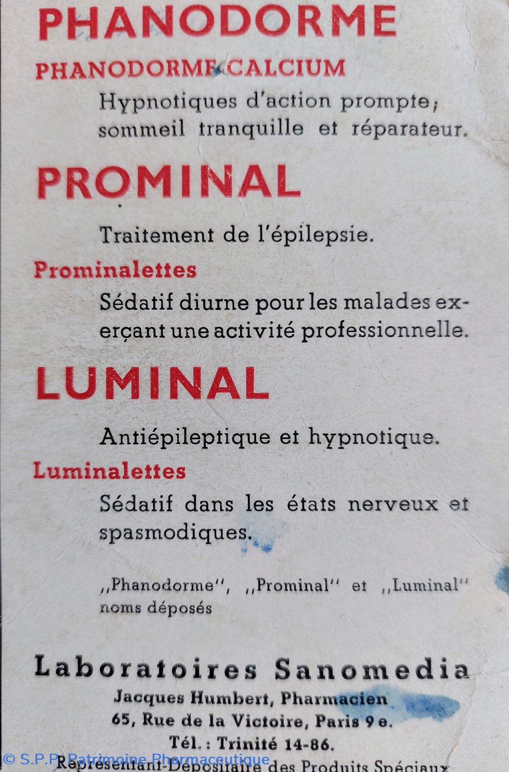 PHANODORME-PROMINAL-LUMINAL / Lab. Sanomedia 2 science pharmacie phanodorme prominal luminal lab sanomedia