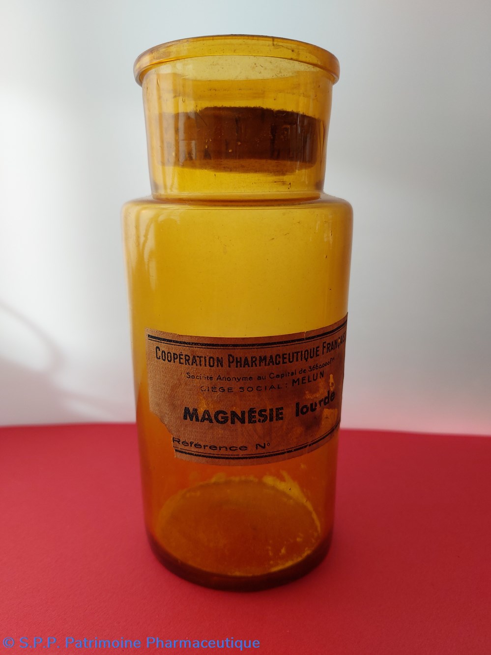 Pot verre ambré " Magnésie lourde" 4 science pharmacie pot verre ambre magnesie lourde