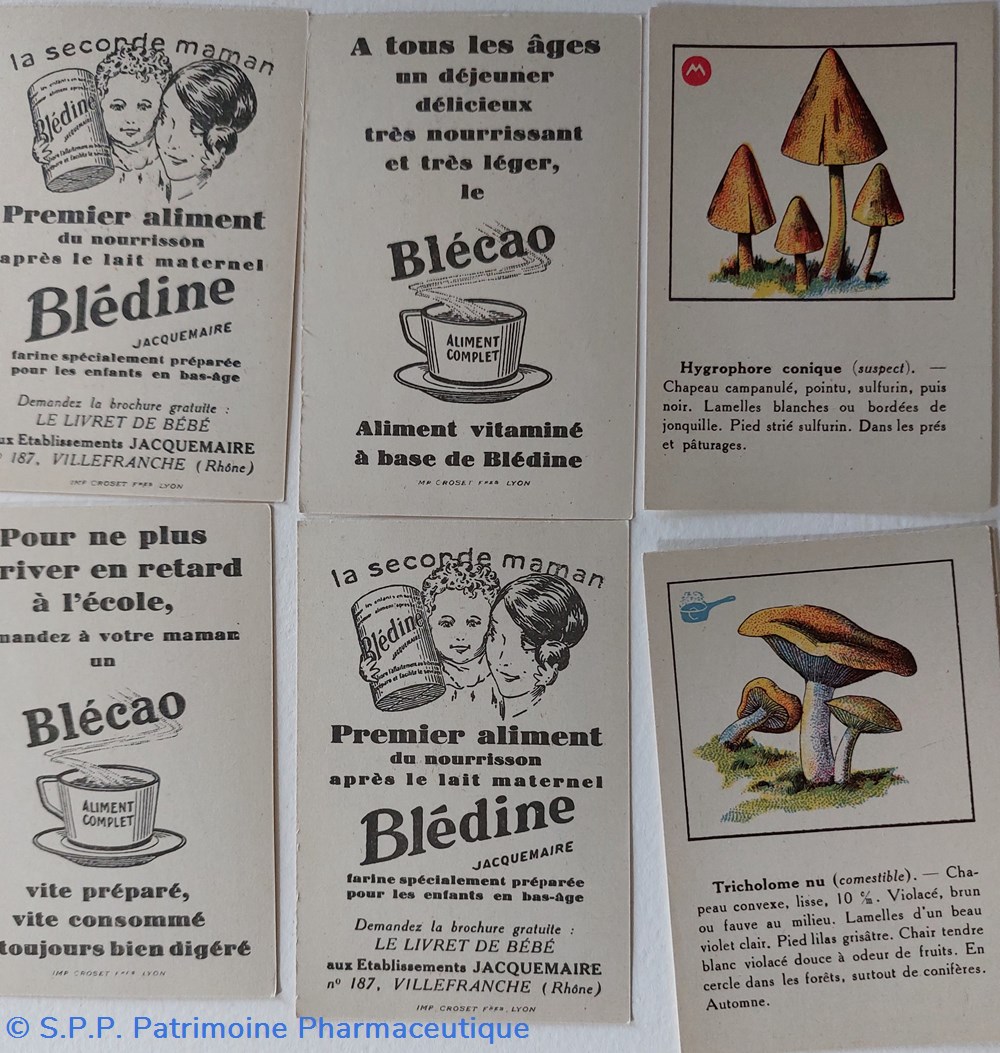 9 cartes champignons Blédine ou Blécao 4 objets publicitaires 9 cartes champignons bledine ou blecao