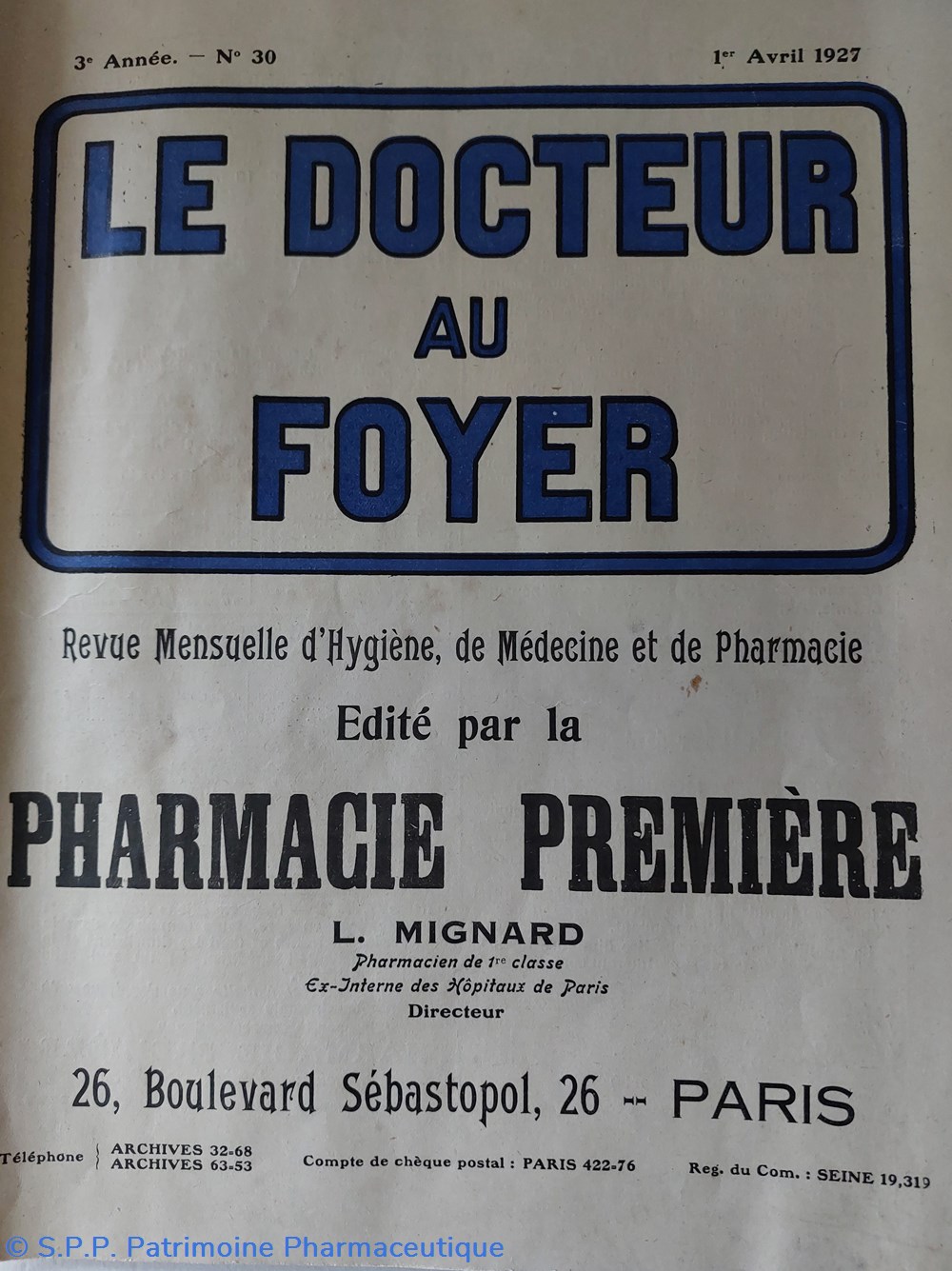 Revue " Le Docteur au foyer" 1er Avril 1927 documents anciens revue le docteur au foyer 1er avril 1927