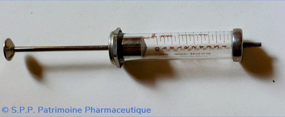 science pharmacie seringue en verre monture inox germany