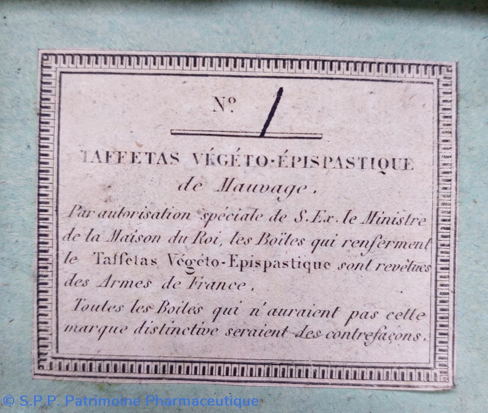 TAFFETAS VÉGÉTO- ÉPISPASTIQUE de MAUVAGE 5 science taffetas vegeto epispastique de mauvage