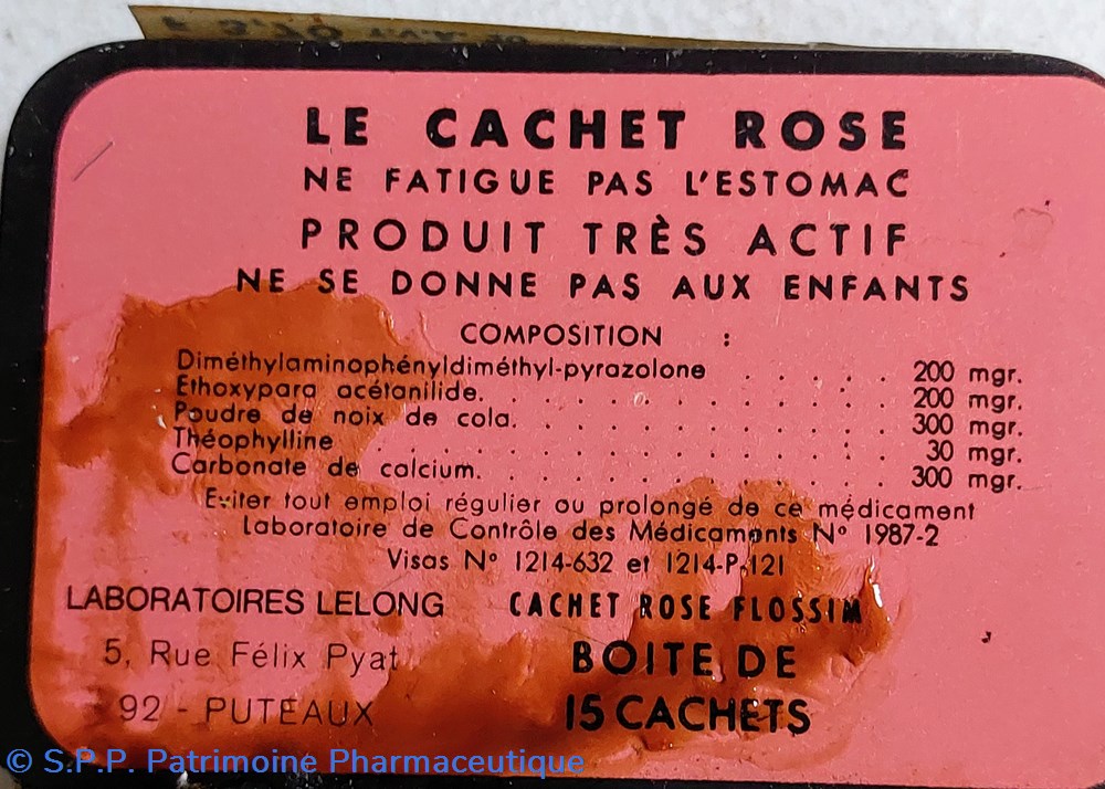 CACHET ROSE FLOSSIM Analgésique 4 science pharmacie cachet rose flossim analgesique