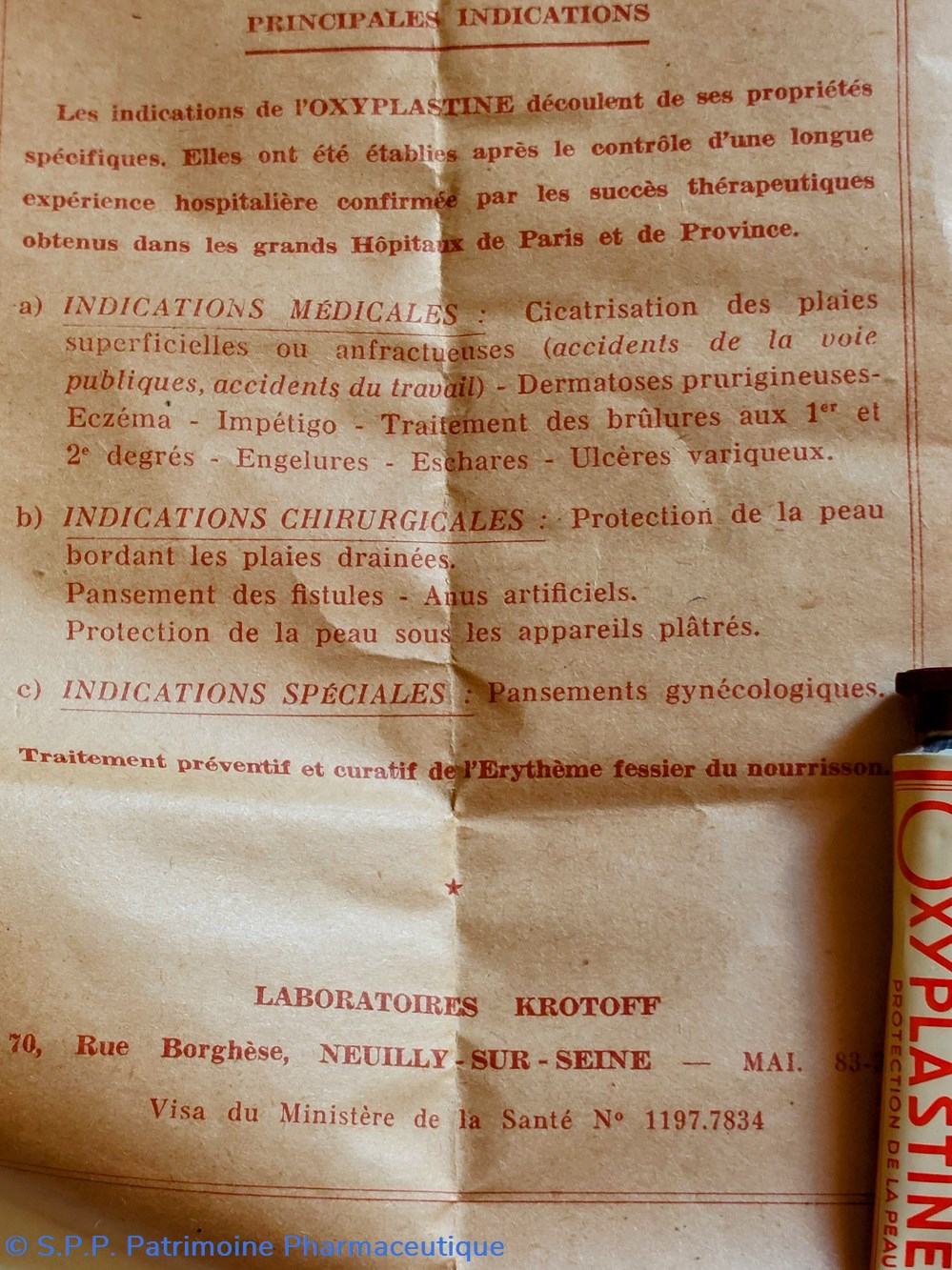 science pharmacie oxyplastine pommade lab krotoff