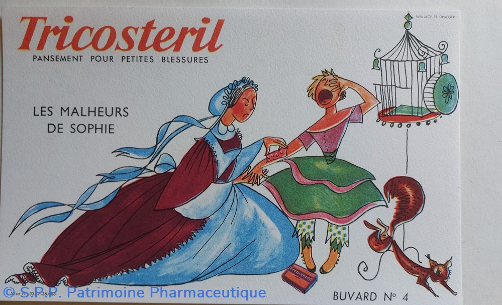 TRICOSTERIL Pansements 4 - Buvard N4 " Les Malheurs de Sophie" 5 science pharmacie tricosteril pansements 4 buvard n4 les malheurs de sophie