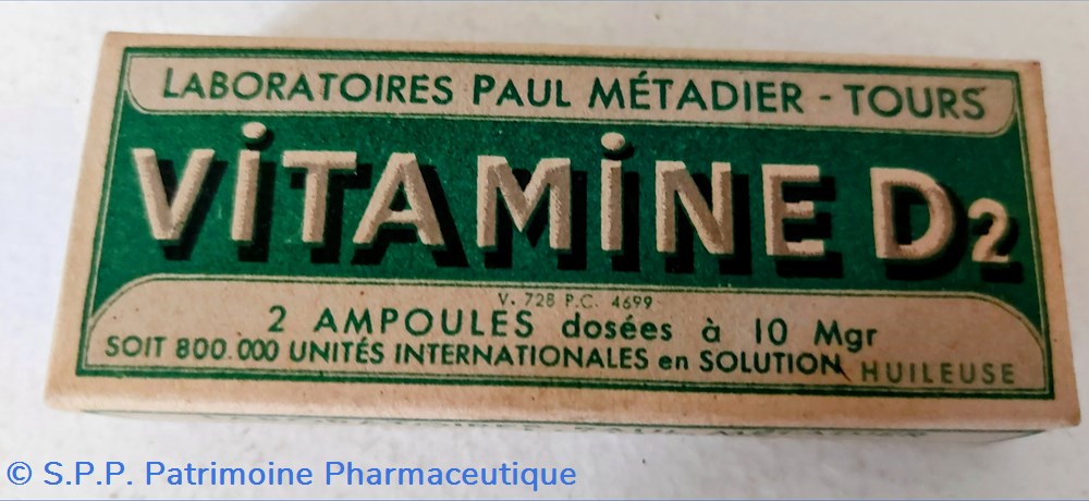 VITAMINE D2 / Ampoules P. Métadier science pharmacie vitamine d2 ampoules p metadier