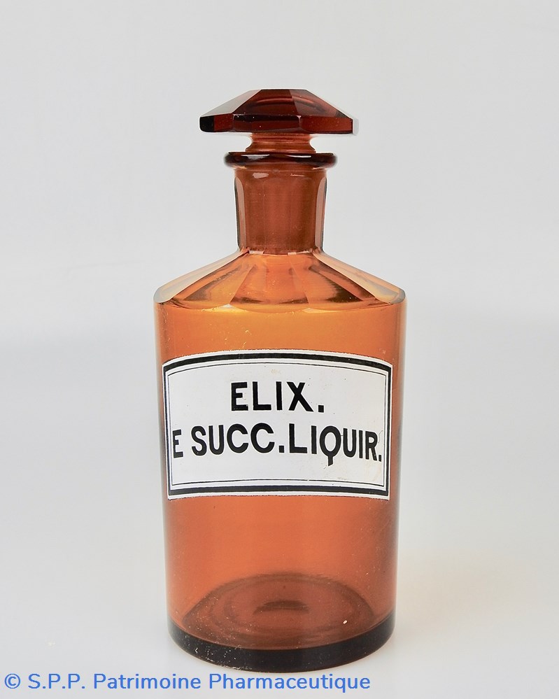 Flacon de pharmacie en verre ambré moyen modèle à étiquette blanche et noire science flacon de pharmacie en verre ambre moyen modele a etiquette blanche et noire