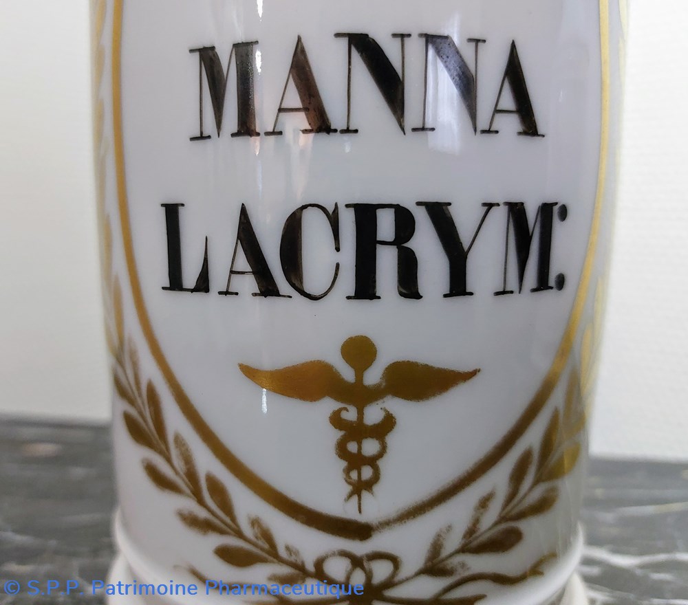 Pot faïence blanche MANNA LACRYM: 5 science pharmacie pot faience blanche manna lacrym