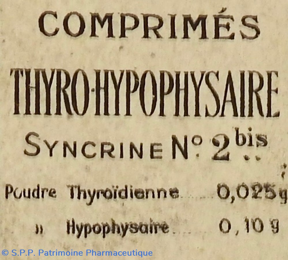SYNCRINES CHOAY Opothérapie Thyro-Hypophysaire 3 science pharmacie syncrines choay opotherapie thyro hypophysaire