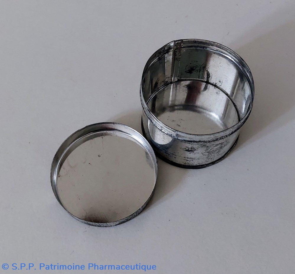 science pharmacie boite metallique cylindrique vide