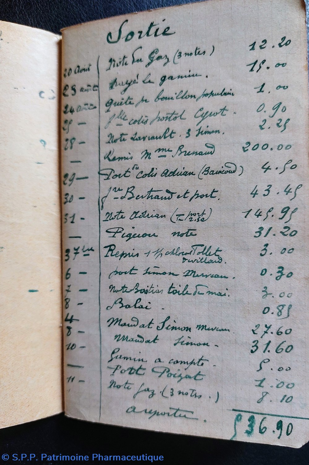 Carnet de CAISSE (Entrées et Sorties) d'une pharmacie en 1914 6 documents anciens carnet de caisse entrees et sorties une pharmacie en 1914