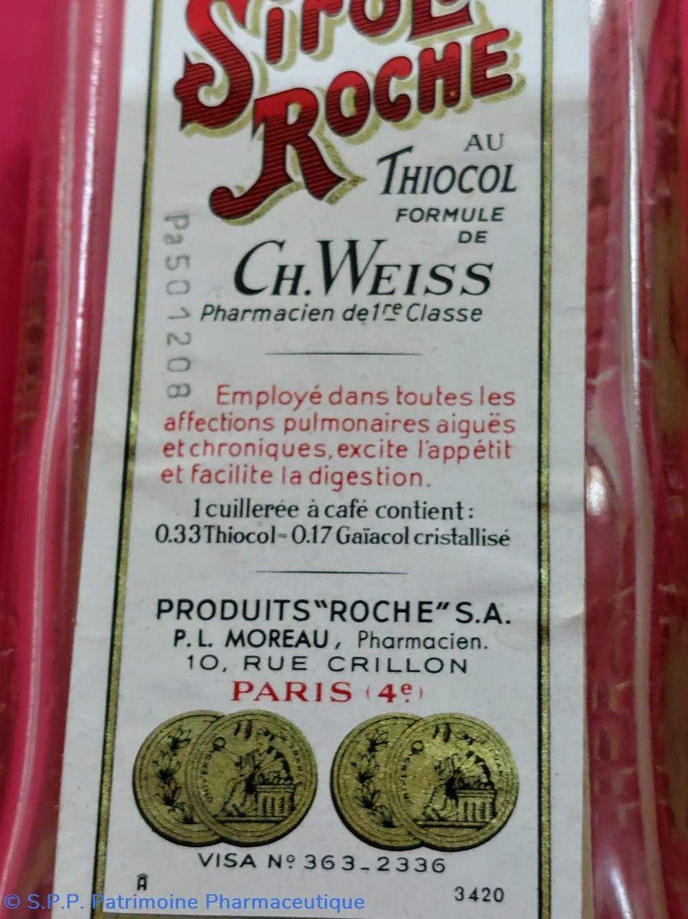 Sirop ROCHE au Thiocol / Ch. Weiss 5 science pharmacie sirop roche au thiocol ch weiss