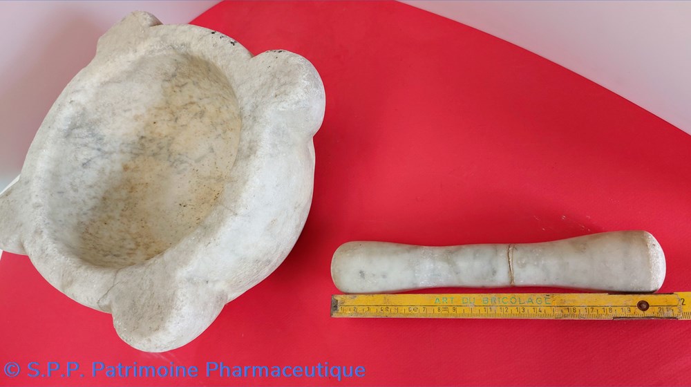 science pharmacie mortier en marbre avec pilon de 21 cm